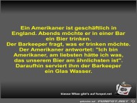 Ein Amerikaner ist geschäftlich in England