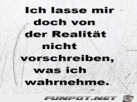 Ich lasse mir doch von der Realit�t...