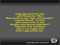 Aufgeregt kommt eine Frau aufs Polizeirevier