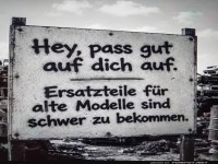 Vorsicht: Ersatzteile knapp!