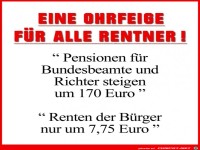 Eine Ohrfeige f�r alle Rentner