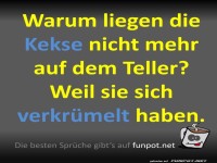 Warum liegen die Kekse nicht mehr auf dem Teller?