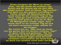 Eines morgens der Mann zu seiner Frau