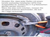 GPS-Chip am Reifen vorinstalliert