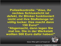 Witz �ber Polizeikontrolle und Reparaturkosten