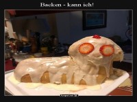 Lustiger Backversuch mit Frucht-Deko