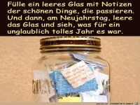 Am Neujahrstag leere das Glas