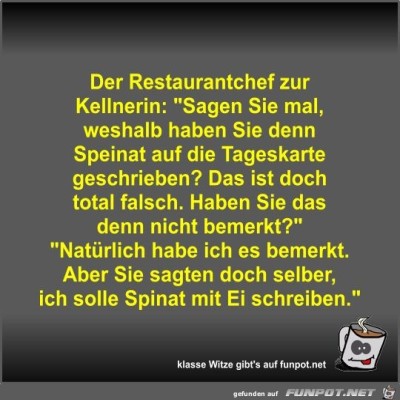 Der-Restaurantchef-zur-Kellnerin.jpg von Fossy