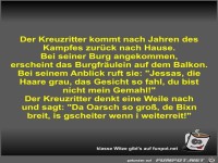 Der Kreuzritter kommt nach Jahren des Kampfes zur�ck nach...