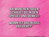 Beim Blick in den Spiegel