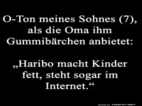 Kindlicher Kommentar zu Gummibärchen