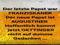 Witz ber Papst mit Biermarken