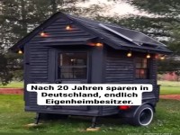 Kleines Haus als lustiger Eigenheim-Witz