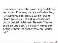 Der Kreuzritter kommt zu seiner Burg zur�ck