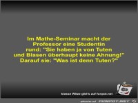 Im Mathe-Seminar macht der Professor eine Studentin rund