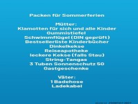 Ferienchaos: Eltern-Packliste