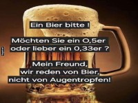 Augentropfen sind keine Biersorten!