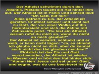 Der Atheist schwimmt durch den Atlantik