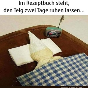 fun-Bild: Im Rezeptbuch steht, den Teig zwei Tage ruhen lassen...