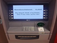 Lustige Geldautomat-Nachricht