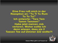 Eine Frau ruft mich in der Rezeption an