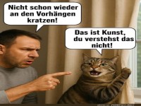 Künstlerkatze in Aktion
