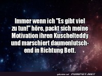 meine Motivation geht ins Bett