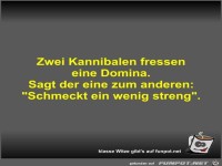 Zwei Kannibalen fressen eine Domina