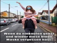 Maske vergessen