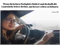Parkplatz suchen mit leiser Musik