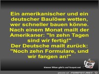 Ein amerikanischer und ein deutscher Baulöwe wetten
