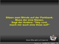 Sitzen zwei Blinde auf der Parkbank