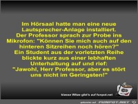 Im H�rsaal hatte man eine neue Lautsprecher-Anlage...