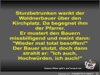 Sturzbetrunken wankt der Waldnerbauer �ber den Kirchplatz