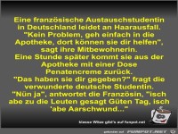 Eine franz�sische Austauschstudentin in Deutschland leidet