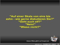 Auf einer Skala von eins bis zehn - wie gerne diskutieren
