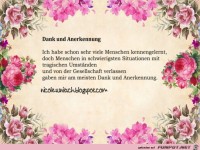 Spr�che - Dank und Anerkennung