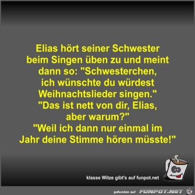 Elias-h&ouml;rt-seiner-Schwester-beim-Singen-&uuml;ben-zu-und-meint....jpg von Fossy