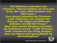 Die Ostfriesen schreiben den Chinesen