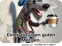 Chilliger Wolf: Kaffee fr den Morgenmut!