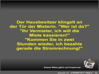 Der Hausbesitzer klingelt an der T�r der Mieterin