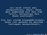 Auf den Fu� treten