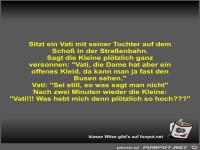 Sitzt ein Vati mit seiner Tochter auf dem Scho� in der...