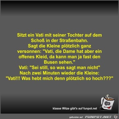 Sitzt-ein-Vati-mit-seiner-Tochter-auf-dem-Scho&szlig;-in-der....jpg von Fossy