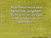 Manchmal muss man...