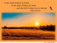 In der Stille findest du Ruhe
