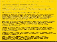 ein Mann sitzt in Ost-Berlin im Lokal......