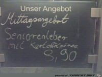 komisches Mittagsangebot