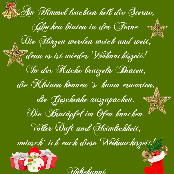 Am Himmel leuchten hell die Sterne
