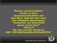 Russen und Amerikaner landen in einer Gemeinschaftsaktion...